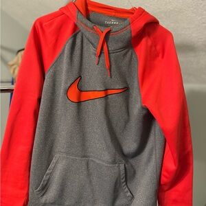 Nike Therma-Fit Red and Gray Hoodie